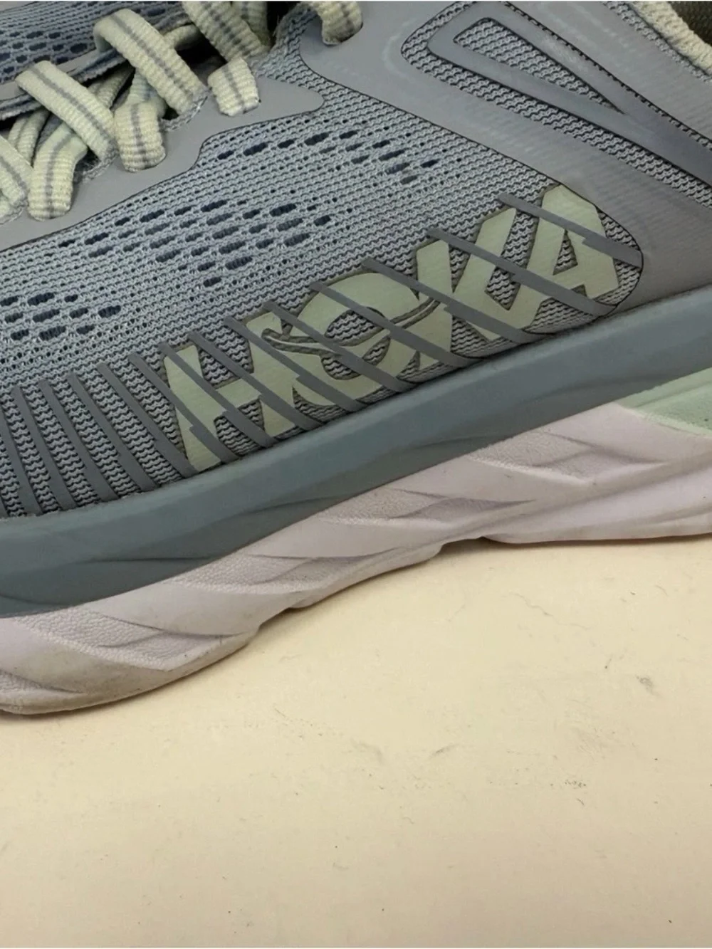 Hoka One One Women's Pale Blue Mesh Athletic Sneakers size 6.5